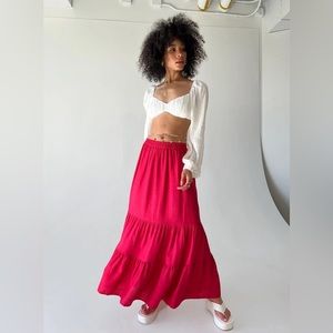 Princess Polly boho NWOT Nala Maxi Skirt Red Size 6